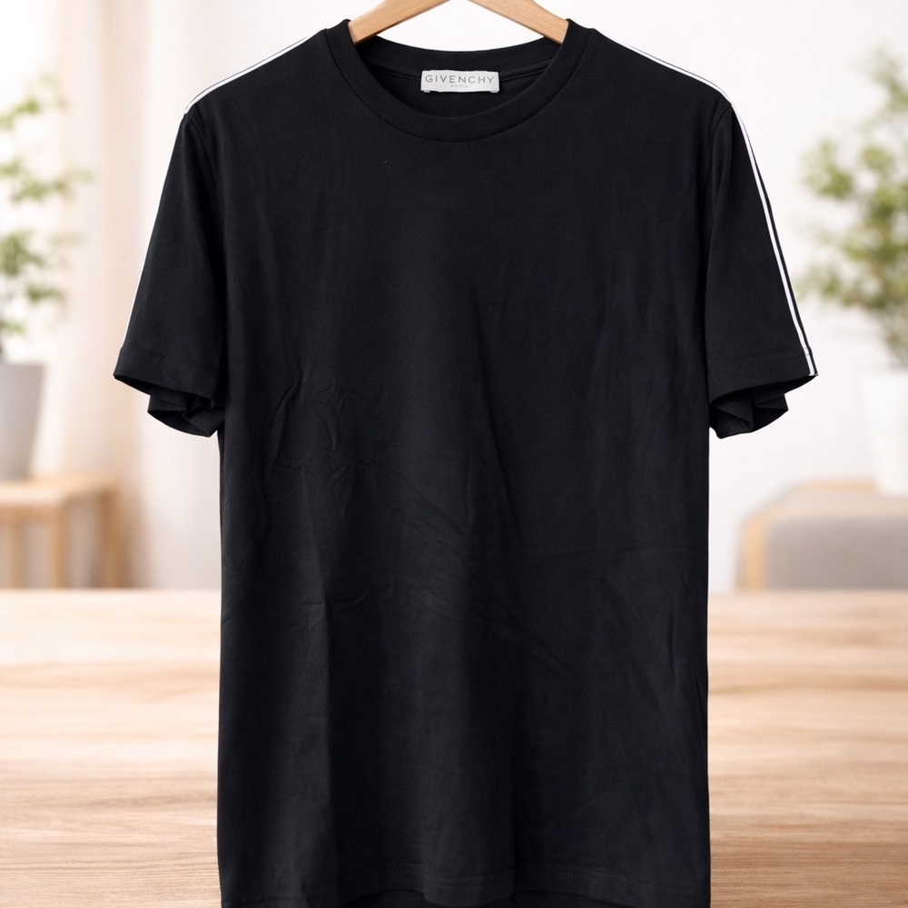 Men’s Givenchy Black Short Sleeve Tee with Shoulder & Arm Design